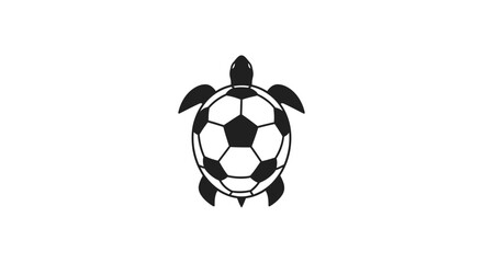Obraz premium A 3d isolated vector illustration of a round soccer ball and a turtle playing a sports game with an easter egg symbol for fun competition on a white background