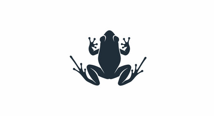 Fototapeta premium A cute green cartoon tree frog character is isolated on a white and blue background as a funny vector illustration of a small wild amphibian in nature