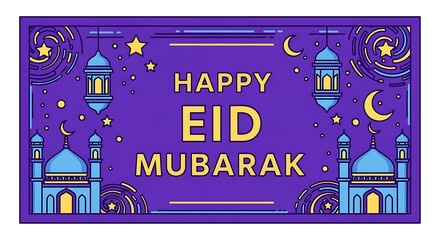 Obraz premium Happy eid mubarak celebration banner