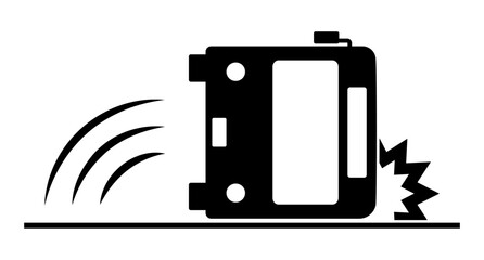 横転するバスのシルエット