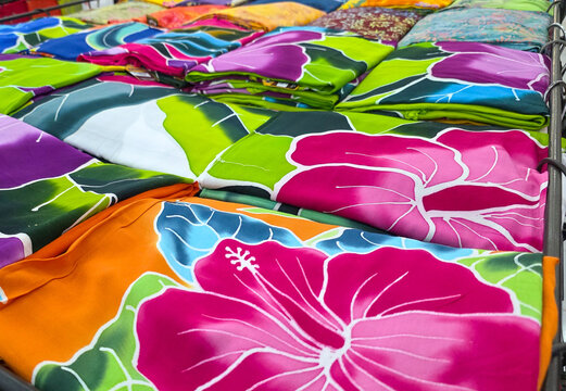 Colorful floral sarong beach balinese