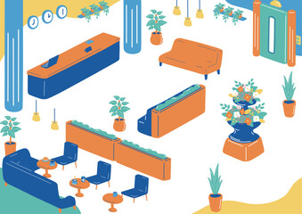 ホテルのフロントの風景