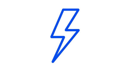 Electric blue lightning bolt icon energetic symbol dynamic graphic element on white background