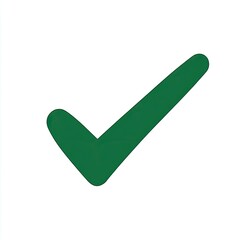 Green checkmark symbol, isolated on a white background
