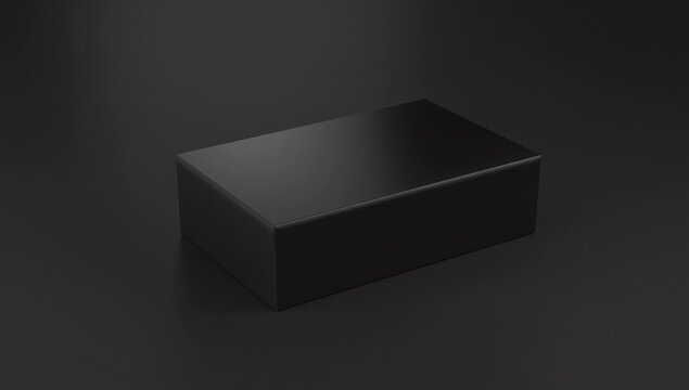 White blank hard cardboard box for branding presentation and mock up template, 3d illustration