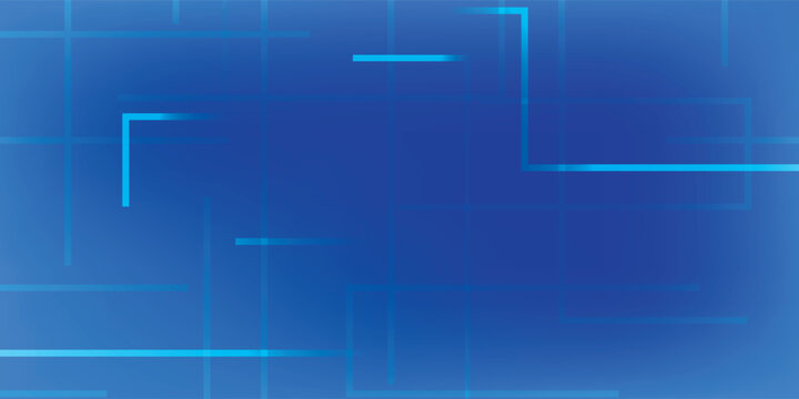 Abstract Blue Digital Grid with Neon Lines.
