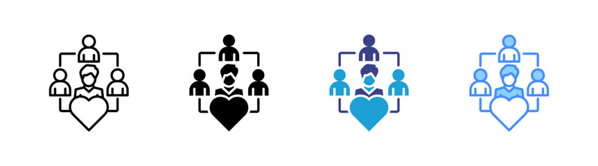 Obraz premium Empathy icon set multiple style collection