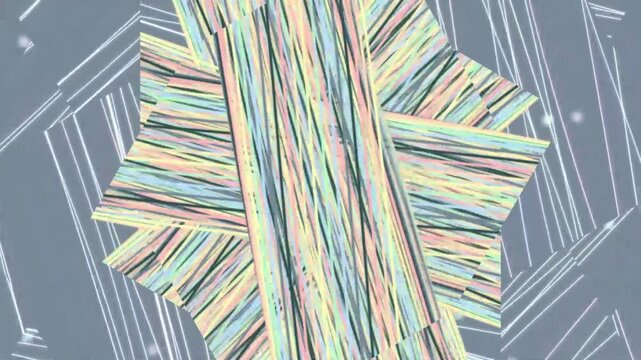 Abstract Multicolored Striped Pattern Animation.