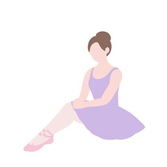 フラットイラスト　バレエ　ポーズ