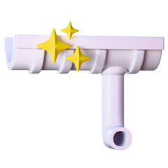 3D Realistic Sparkling Clean White House Gutter System