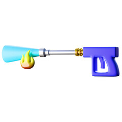 3D Realistic Hot Pressure Washer Spray Gun with Fire Flame Steam