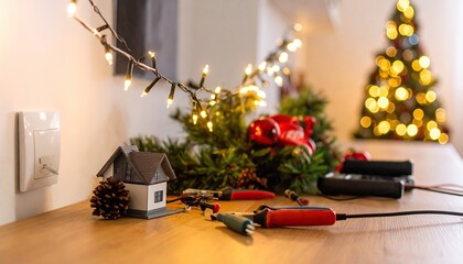 Electrical Christmas Decoration Repair with Tools
