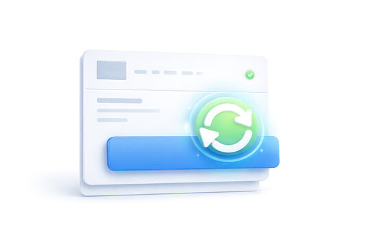 Online Transaction Processing with Refresh Sync Icon Concept