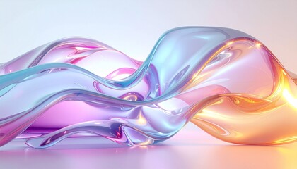 幻想的なエネルギーが空間を満たすかのような、未来的で神秘的な抽象アート