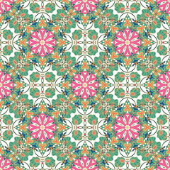 Golden - floral ornamental seamless vector pattern on white background	