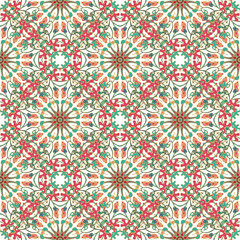 Golden - floral ornamental seamless vector pattern on white background	