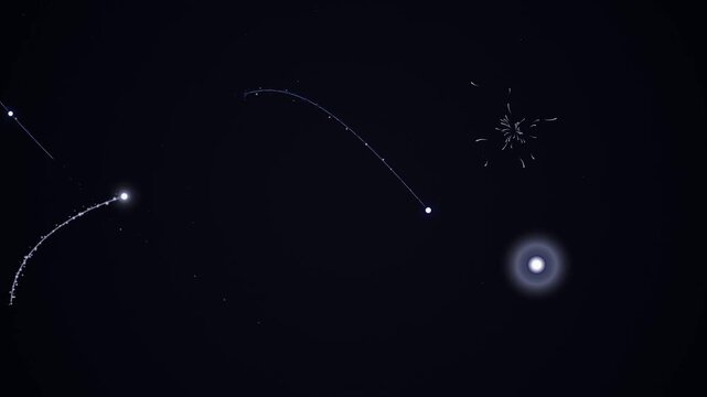 Comet Tails and Stars in Space.