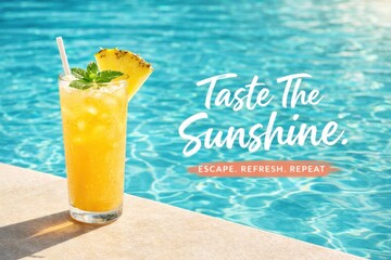 Taste the Sunshine Tropical Drink by Poolside