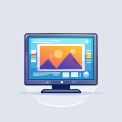 Fototapeta premium Computer Screen Displaying Digital Art and Design Interface.