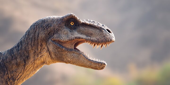 Dinosaur with a mouth open