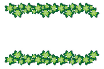 Fototapeta premium St Patricks Day background with green leaf borders and fresh festive accents