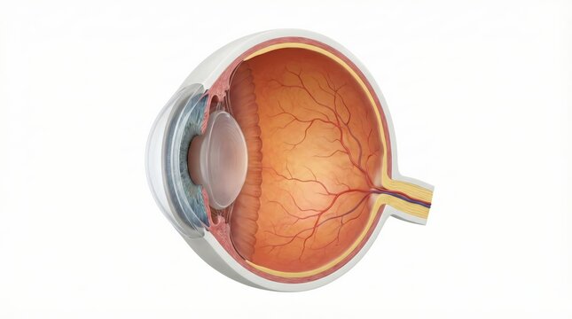 Detailed Human Eye Anatomy Cross Section for Medical Study