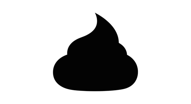 A simple black silhouette icon resembling a swirl of soft serve ice cream or a dollop of whipped cream on a white background