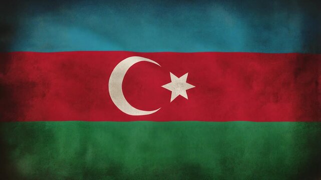 Azerbaijan National Flag Waving Loop