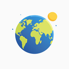 Obraz premium Earth and Sun Illustration Depicting Global Environmental Awareness.