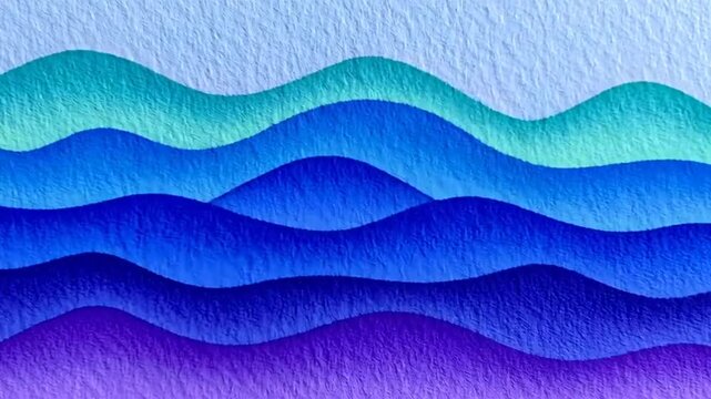 Abstract Blue Purple Wavy Layers Background.