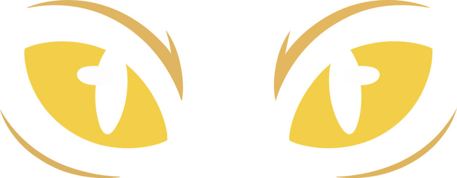 Intense glowing yellow cat eyes with white pupils, fierce stare