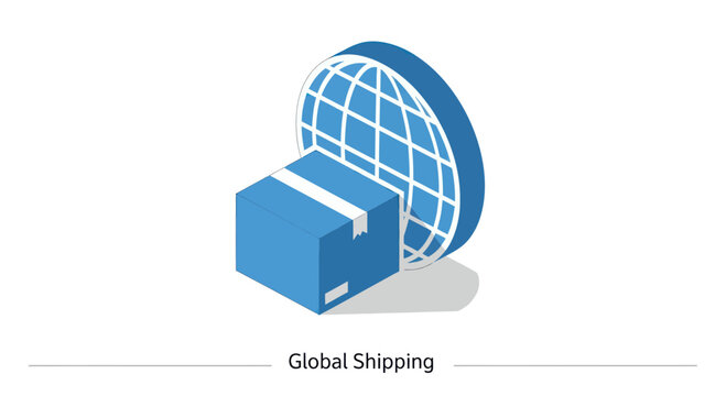 Global Shipping and Logistics Concept with Parcel and Globe.
