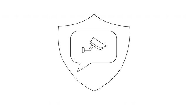 Security Camera Shield Icon - Surveillance and Protection Concept.