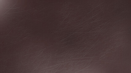 無機質な、金属や塗装されたボード・板の表面に引っかき傷や小さなクレーター・打痕などの凹凸のある傷や跡があるイメージのグランジ系の画像素材　背景・テクスチャー　16:9・8K UHDサイズ（7680 x 4320）ダークブラウン・こげ茶色・チョコレート・赤みがかった茶色