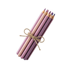 Bundle of Pastel Purple Colored Pencils Tied with Twine