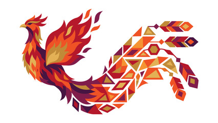 Obraz premium Fiery Phoenix Graphic Design - Symbol of Rebirth & Success for Branding