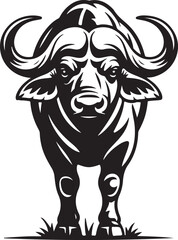 Strong African Buffalo Vector Illustration for Logo and Mascot Design