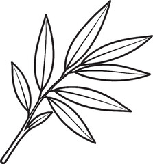 Obraz premium Taro leaf line art botanical illustration elephant ear leaf black and white