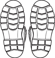 Safety Work Boots Line Art Bottom View © Luu