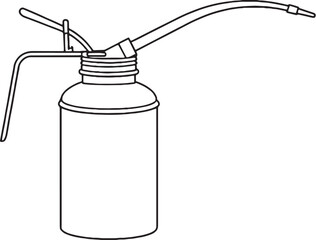 Lubrication Oil Can Line Art Illustration eps