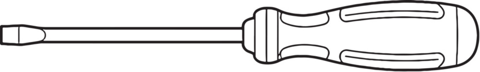 Insulated Screwdriver Line Art Icon Black White