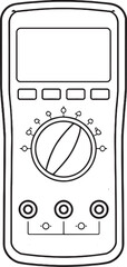Digital Multimeter Line Art Icon Black White