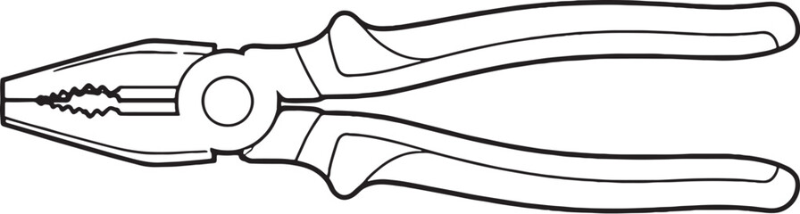 Combination Pliers Line Art Illustration