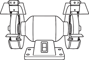 Bench Grinder Line Art Illustration eps svg