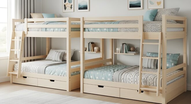 Ranjang dua susun. Two-bunk bed