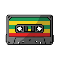 Fototapeta premium Retro Cassette Tape with Rasta Colors