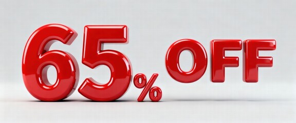65 Percent Off Red Sale Sign
