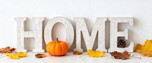 Cozy Autumn Home Decor with Pumpkins and Leaves