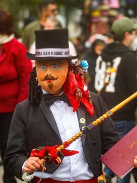 Dancer dressed as a Doctorcito (little doctor) at a Tunantada (a traditional dance) performance from Jauja, Peru.
