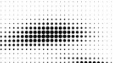 Central halftone dot focal point with radial gradient burst effect on white surface area © Shuvojit11